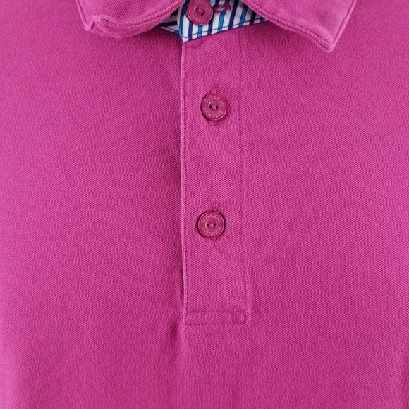 BUGATCHI Mens Short Sleeve Polo Pink Cotton Sz XXL - Picture 2 of 8